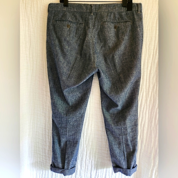 Vince Chambray Boyfriend Fit Cropped Trouser Size 30 - Picture 3 of 7